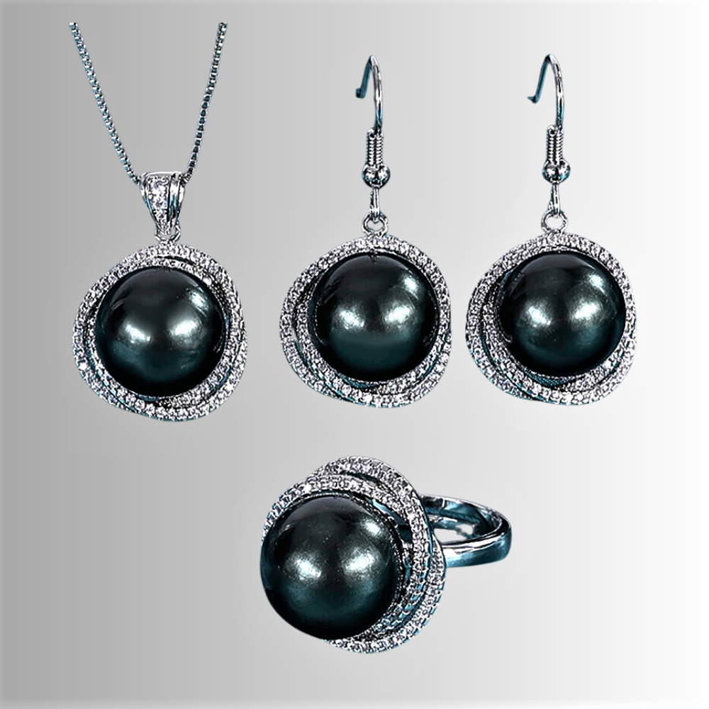Parure "Mar Negro" - Elegancia y encanto de las perlas de Tahití
