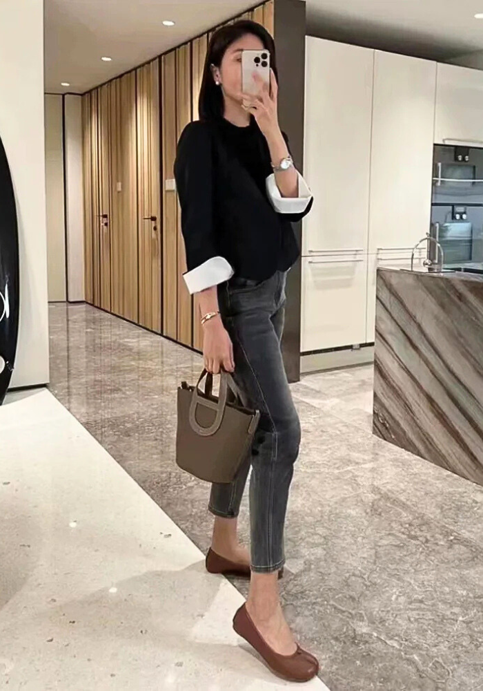 Borsa Tote a Secchiello in Vera Pelle di Vitellino