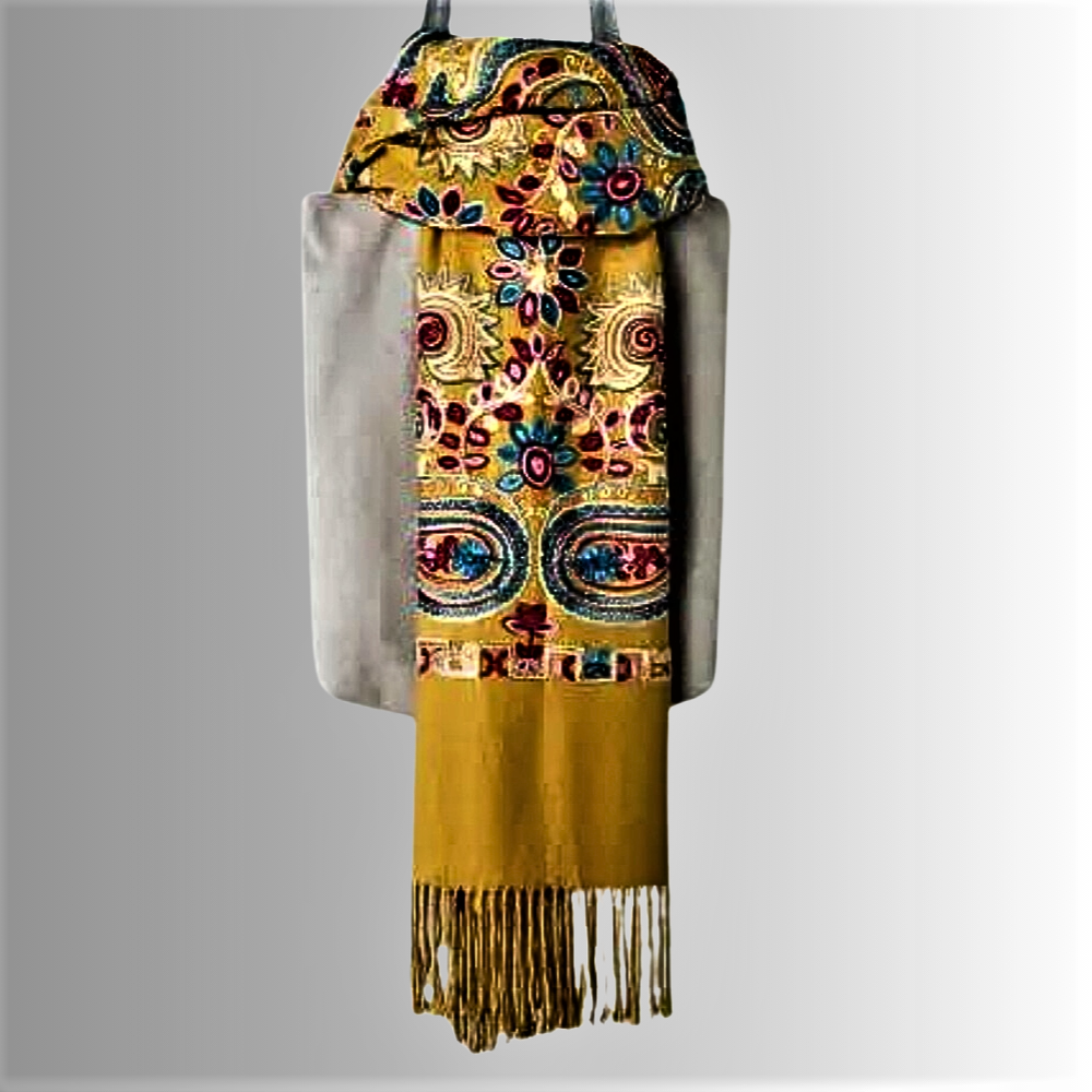 Pashmina Ricamata a Mano Eleganza dalla Tradizione Orientale