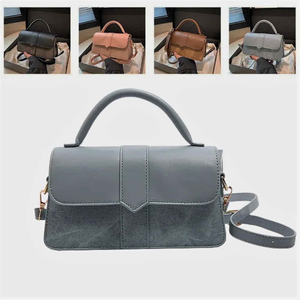 Mini Borsa a Due Tonalità in Similpelle