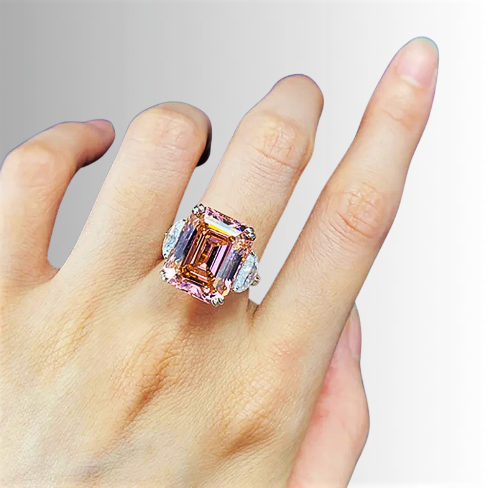Fascione con Tormalina Rosa/Arancio e Diamanti Lab Grown