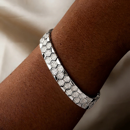 Bracciale a Nido d'Ape con Moissaniti