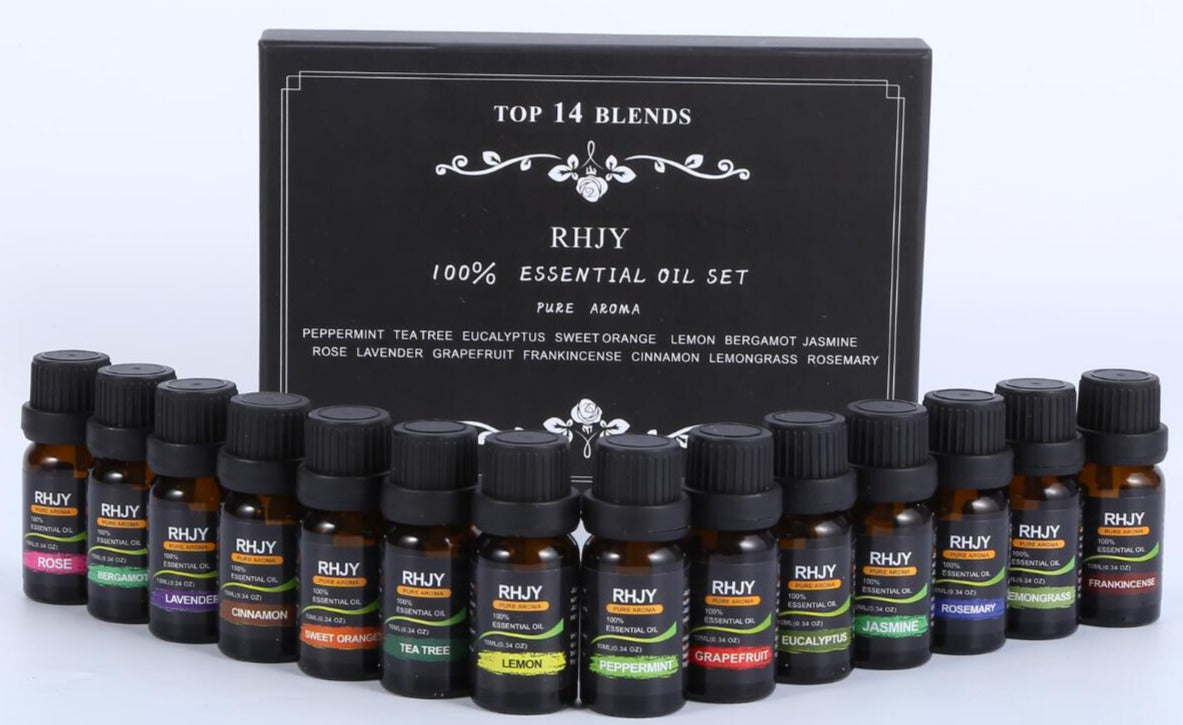 Set di Oli Essenziali 100% Bio per Aromaterapia e Massaggi: Un Arcobaleno di Fragranze per il Tuo Benessere