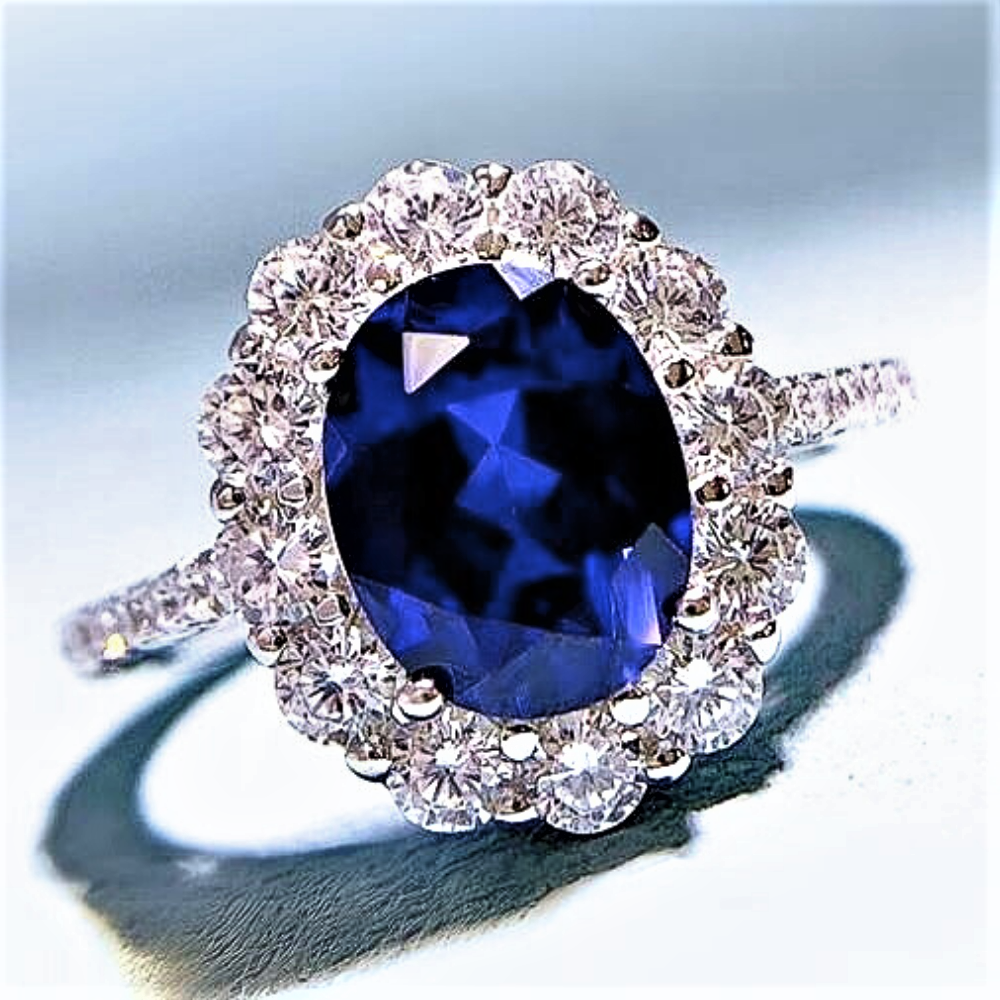 Anillo "Flor Azul" Elegancia italiana atemporal