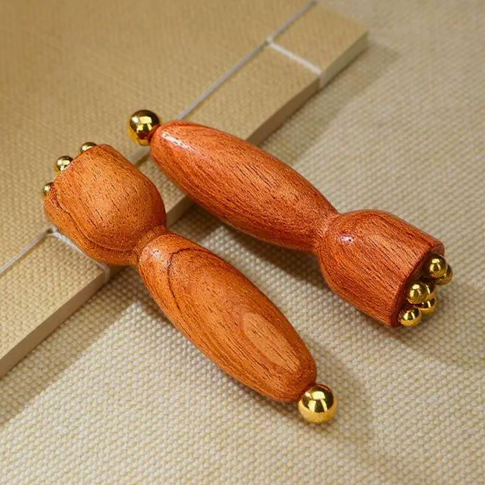 Gua Sha Viso Professionale in Ottone e Palissandro