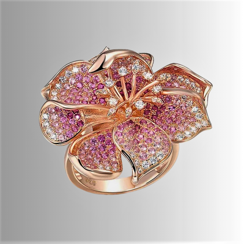 Fascia Fiore con Zaffiri Rosa e Rubini Coltivati
