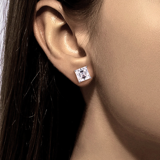 Parure Collana e Orecchini con Moissaniti Asscher