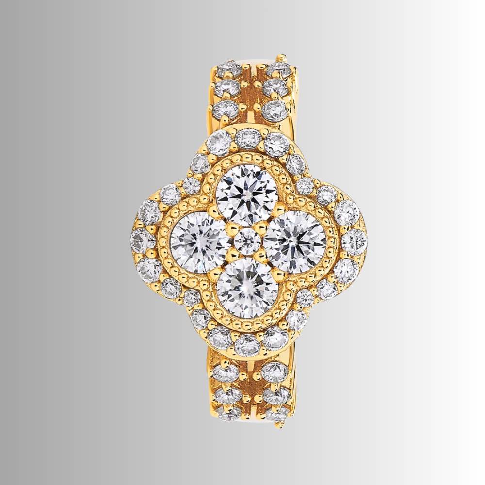 Fascione a Quadrifoglio con Moissaniti D color per ct 0,87