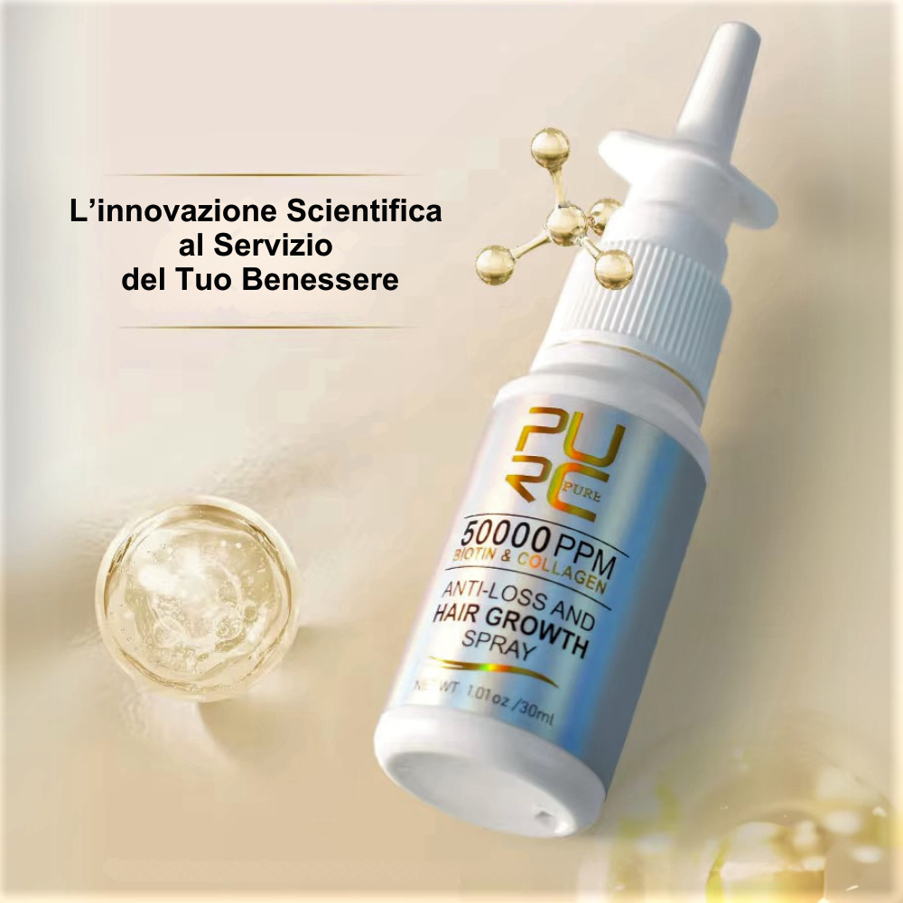 Spray para el crecimiento del cabello con biotina y colágeno