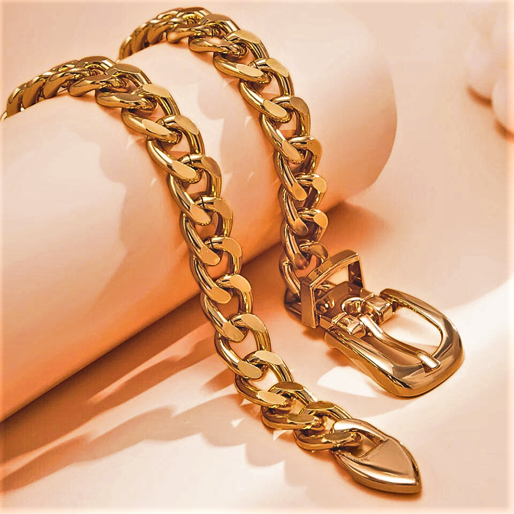 Collana "Fibbia Lucente: Illumina il Tuo Stile