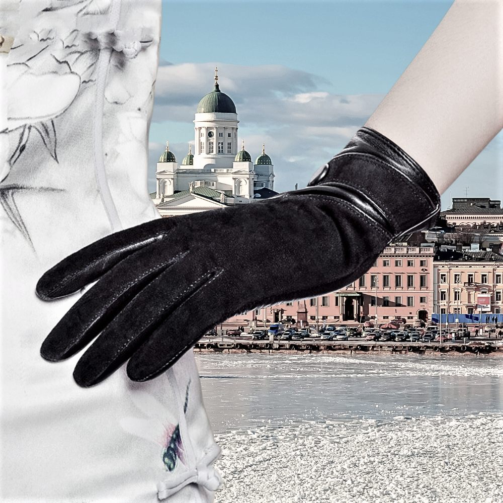 Guantes de piel de oveja para pantalla táctil