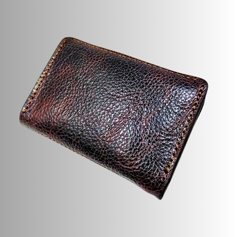 Mini billetera de piel de vaca auténtica con cinturón, elegante y segura