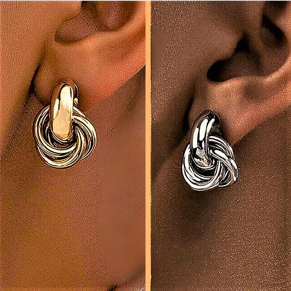 Dos pares de pendientes "Love Knot" Doble Esplendor