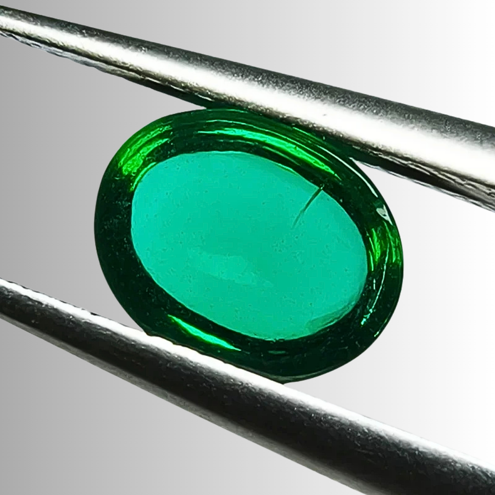 Smeraldi Colombiani Lab Grown Taglio Cabocon Ovale