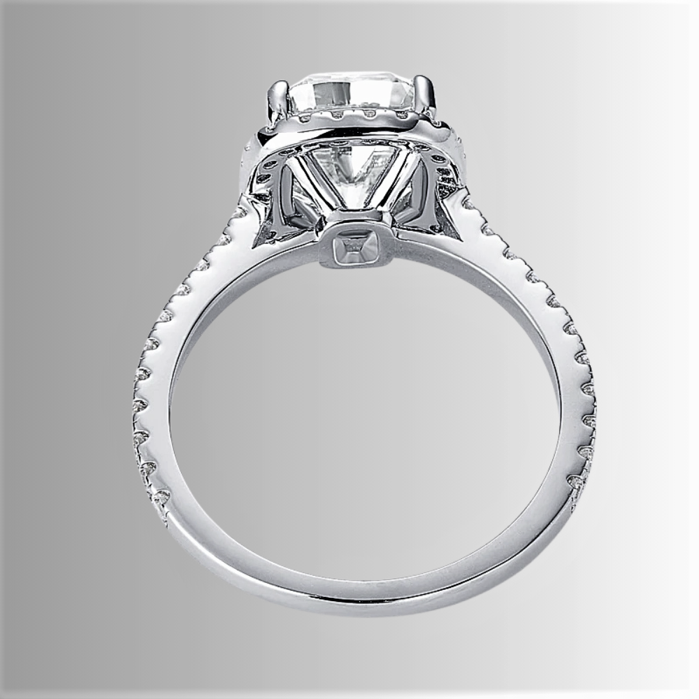 Anello con Moissanite taglio cuscino da ct 4.00