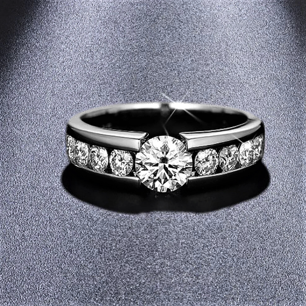 Fede con Moissanite per Ct 2.20 Certificata D Color