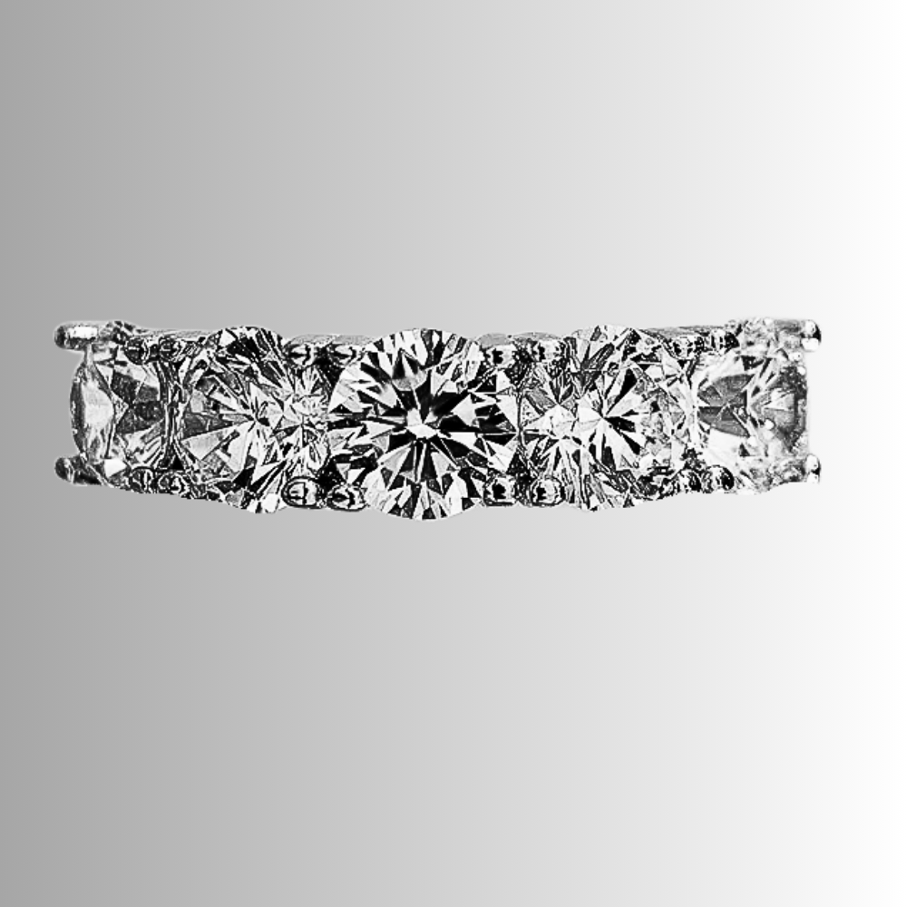 Fede a 5 Pietre con Moissanite D Color VVS1 per ct 2.5 o ct 5,00