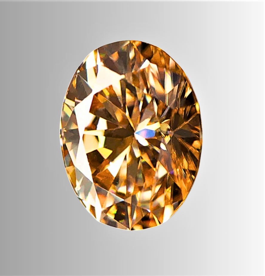 Moissanite Champagne Taglio Ovale Certificata