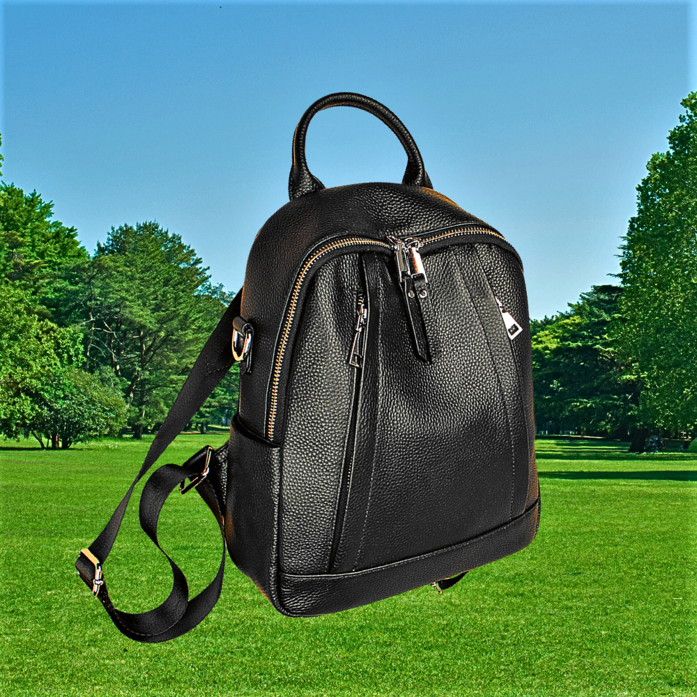 Mochila de piel de becerro negra Suavidad y elegancia