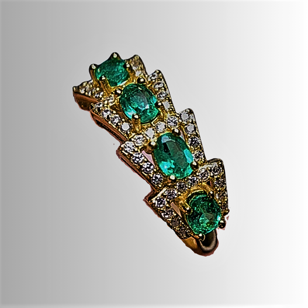 Anillo Flechas Borrosas con Piedras Naturales