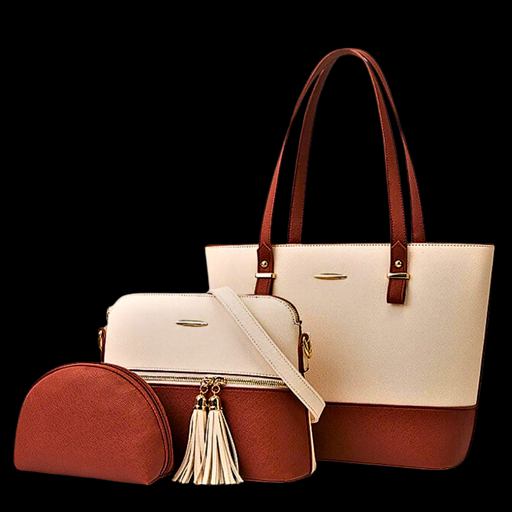Conjunto de dos bolsos y un clutch: elegancia y funcionalidad