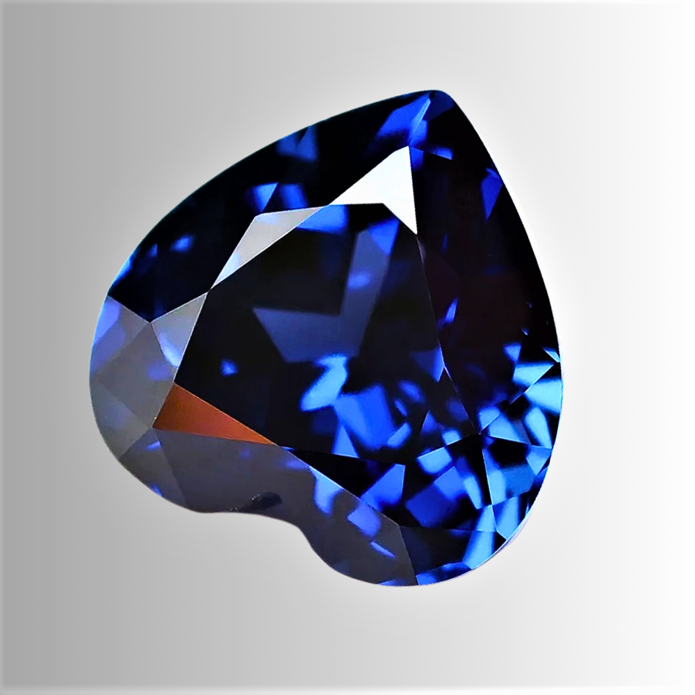 Zaffiro Royal Blue Lab Grown Taglio Cuore Certificato