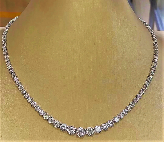 Collana Tennis a Scalare con Moissanite D Color: Fascino Discreto, Lusso Inconfondibile