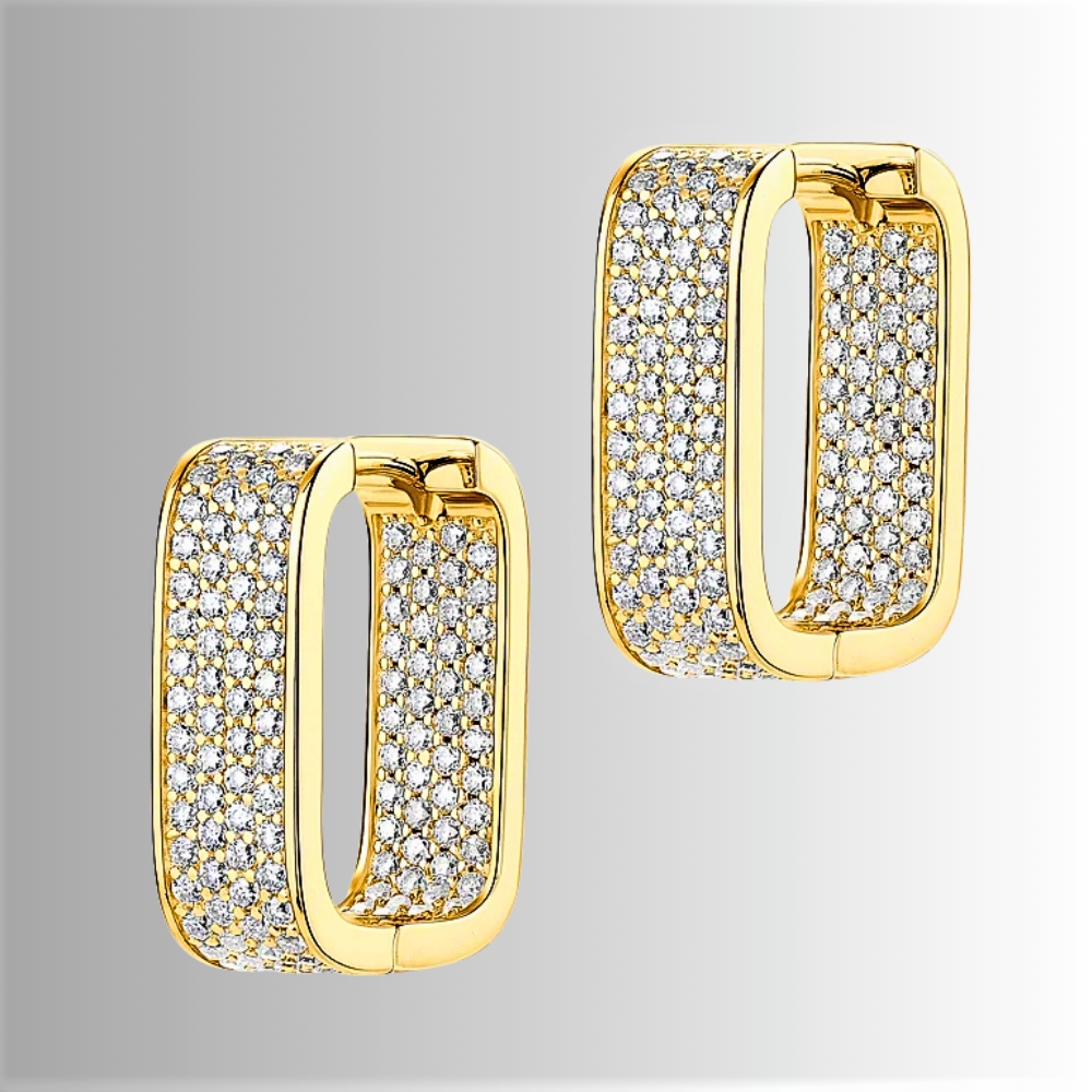 Orecchini "Riflesso Geometrico" con micro Moissaniti D Color VVS1