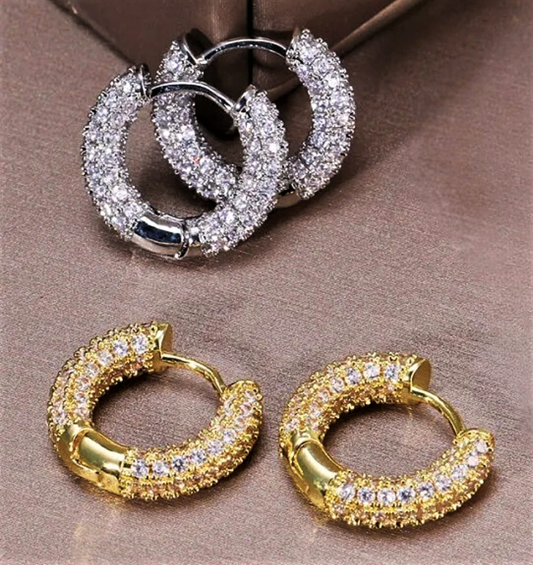 Orecchini a Cerchio Mini con Moissaniti D Color VVS1