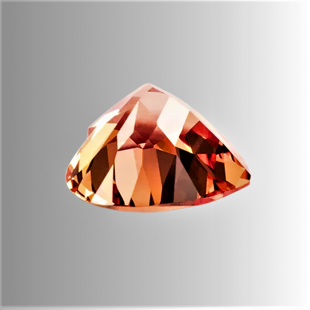 Zaffiro Sunset Arancio Lab Grown Taglio Cuore Certificato