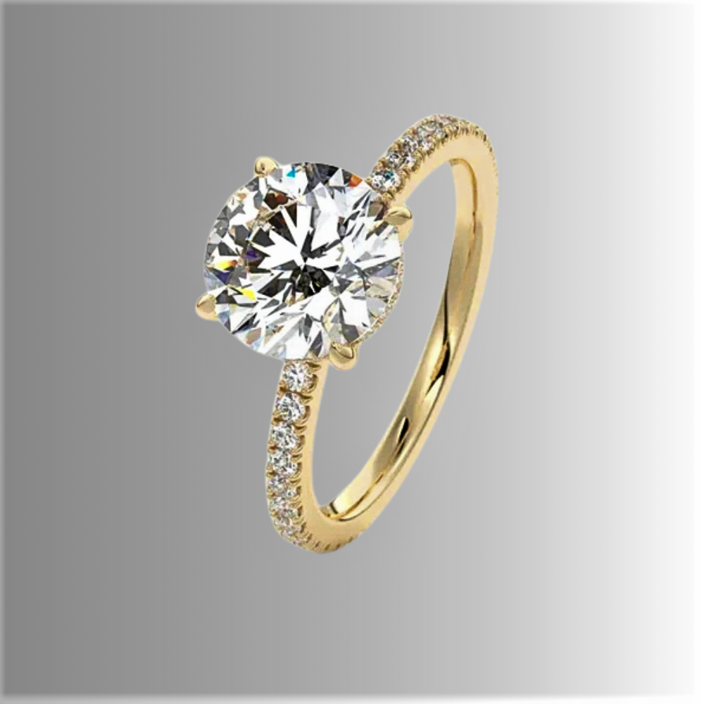 Solitario GlamLuxe con Moissanite 2 Carati: Eleganza Pura in Stile Minimal