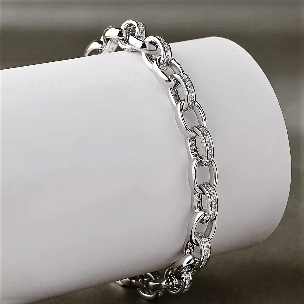 Bracciale ad Anelli Ovali con Moissanite