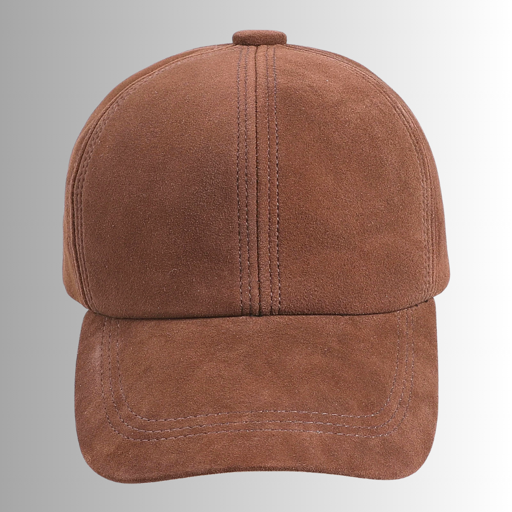 Cappello da Baseball in Pelle d'Agnello Scamosciata