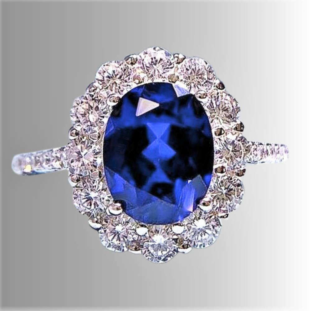 Anillo "Flor Azul" Elegancia italiana atemporal