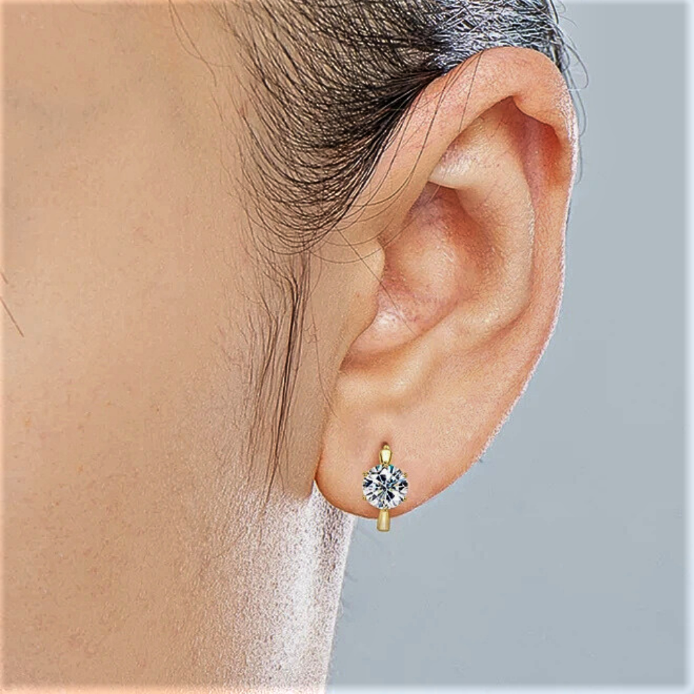 Orecchini a Solitario con Moissanite D Color per totale ct 2.00