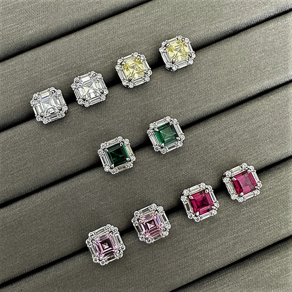 Mini Collezione di Orecchini con Gemme Lab Grown Taglio Asscher, Baguette e Brillante