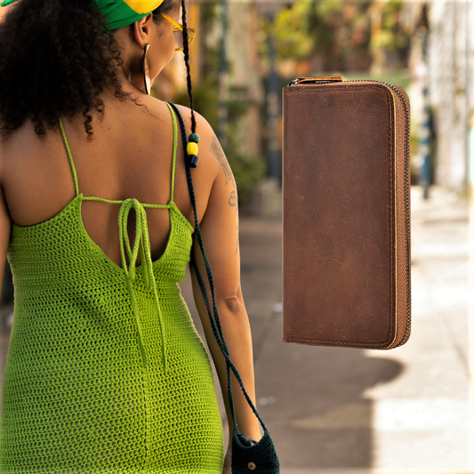 Portafoglio in Fiore di Pelle di Vitellino