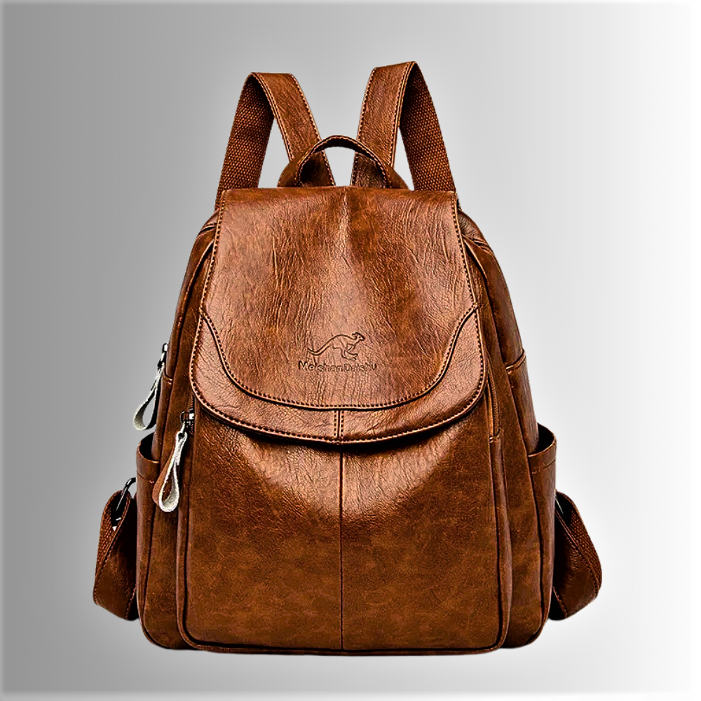 Mochila de piel de oveja grabada: clase y elegancia
