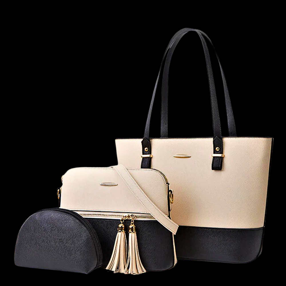 Conjunto de dos bolsos y un clutch: elegancia y funcionalidad