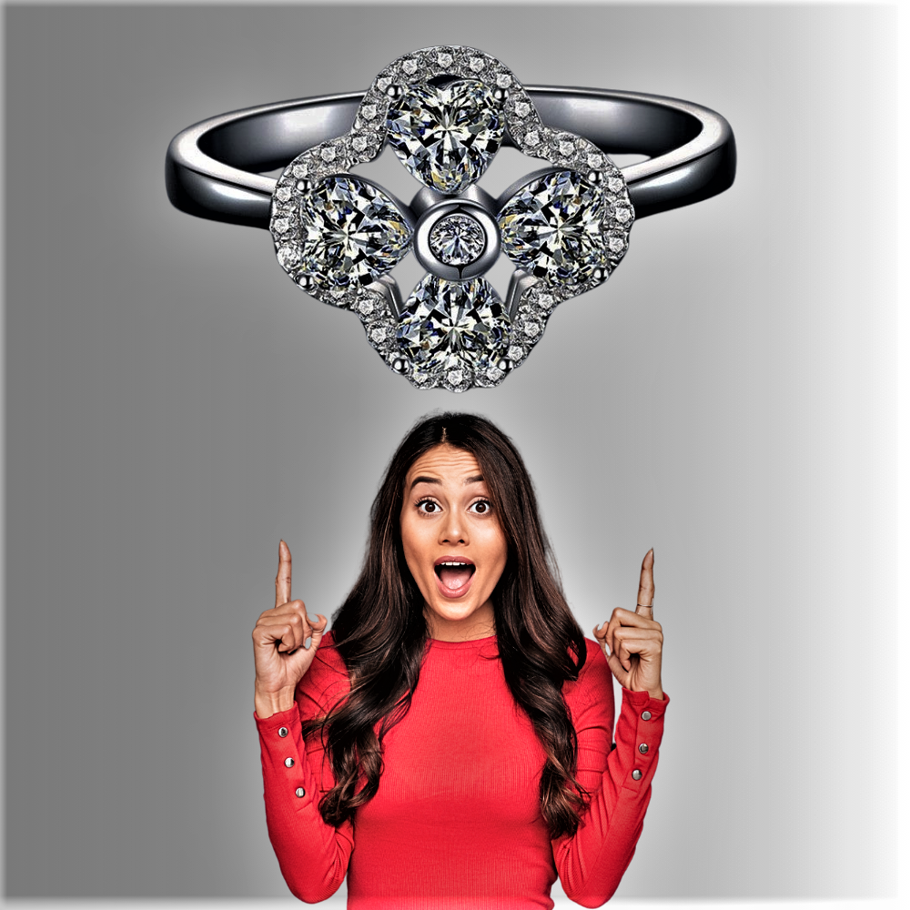 Anillo "Póker de Corazones" Una brillante declaración de amor