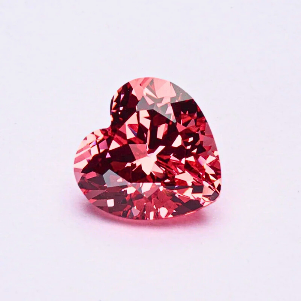 Zaffiro Padparadscha Lab Grown Taglio Cuore con Certificato
