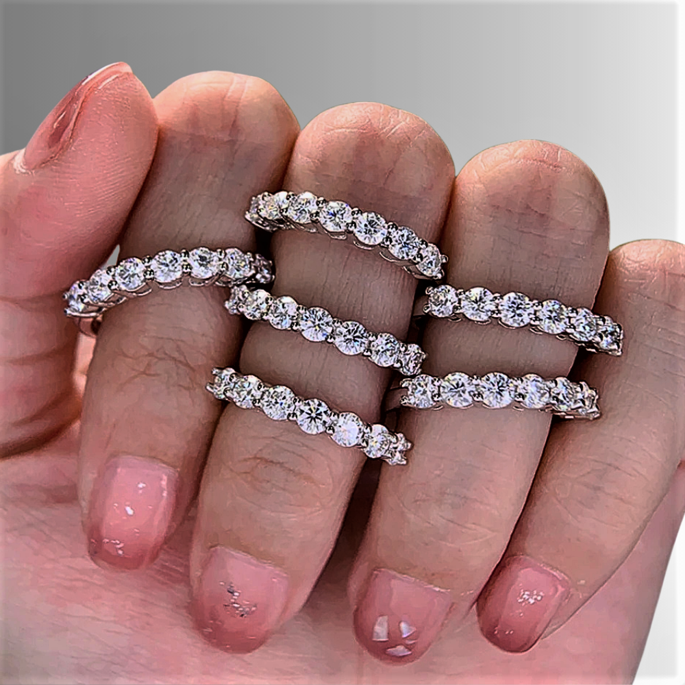 Fedine a due Punte con Moissanite D Color VVS1