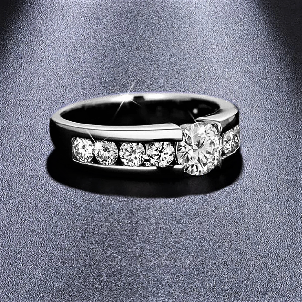 Fede con Moissanite per Ct 2.20 Certificata D Color