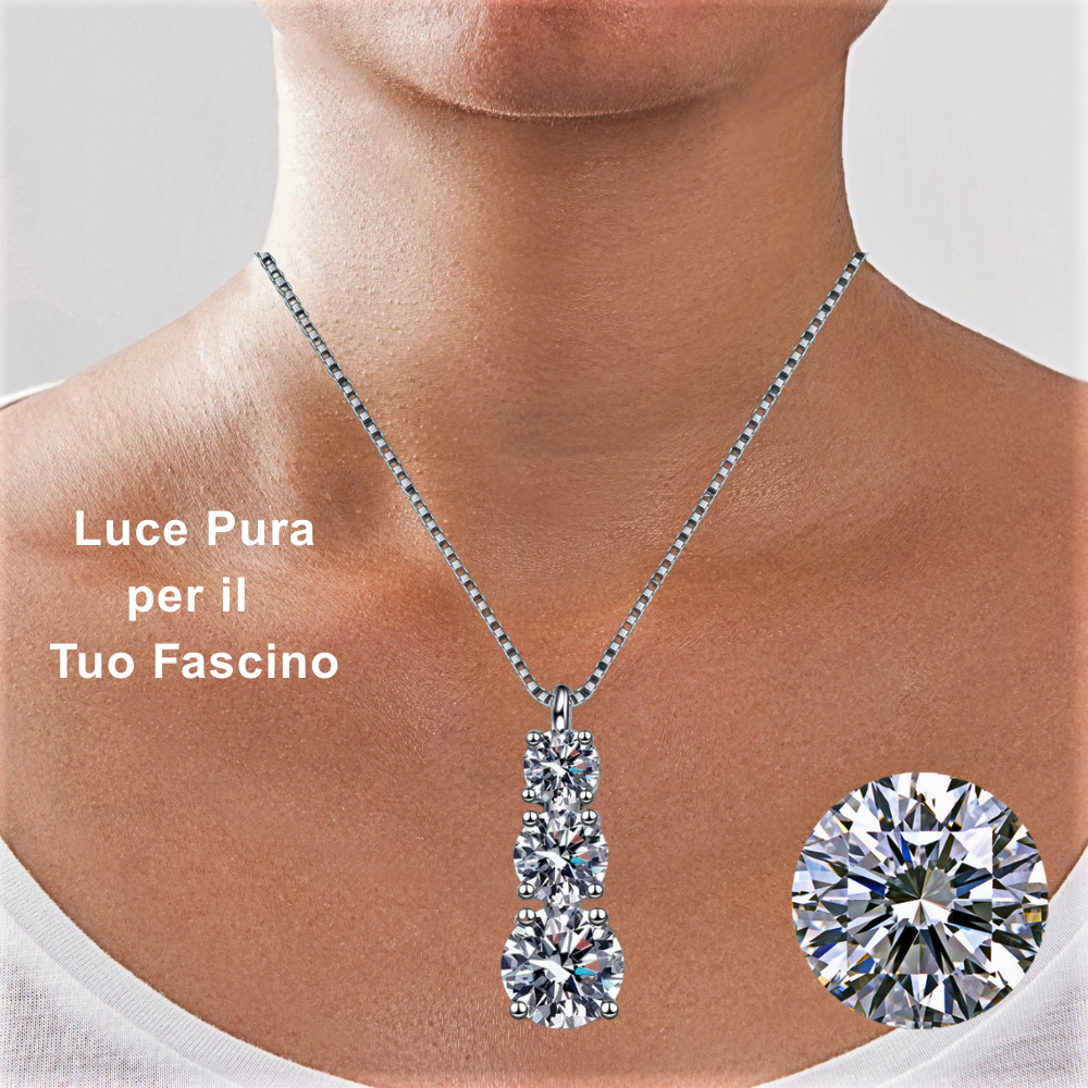 Collana Trilogy con Moissanite: L’Eleganza Essenziale