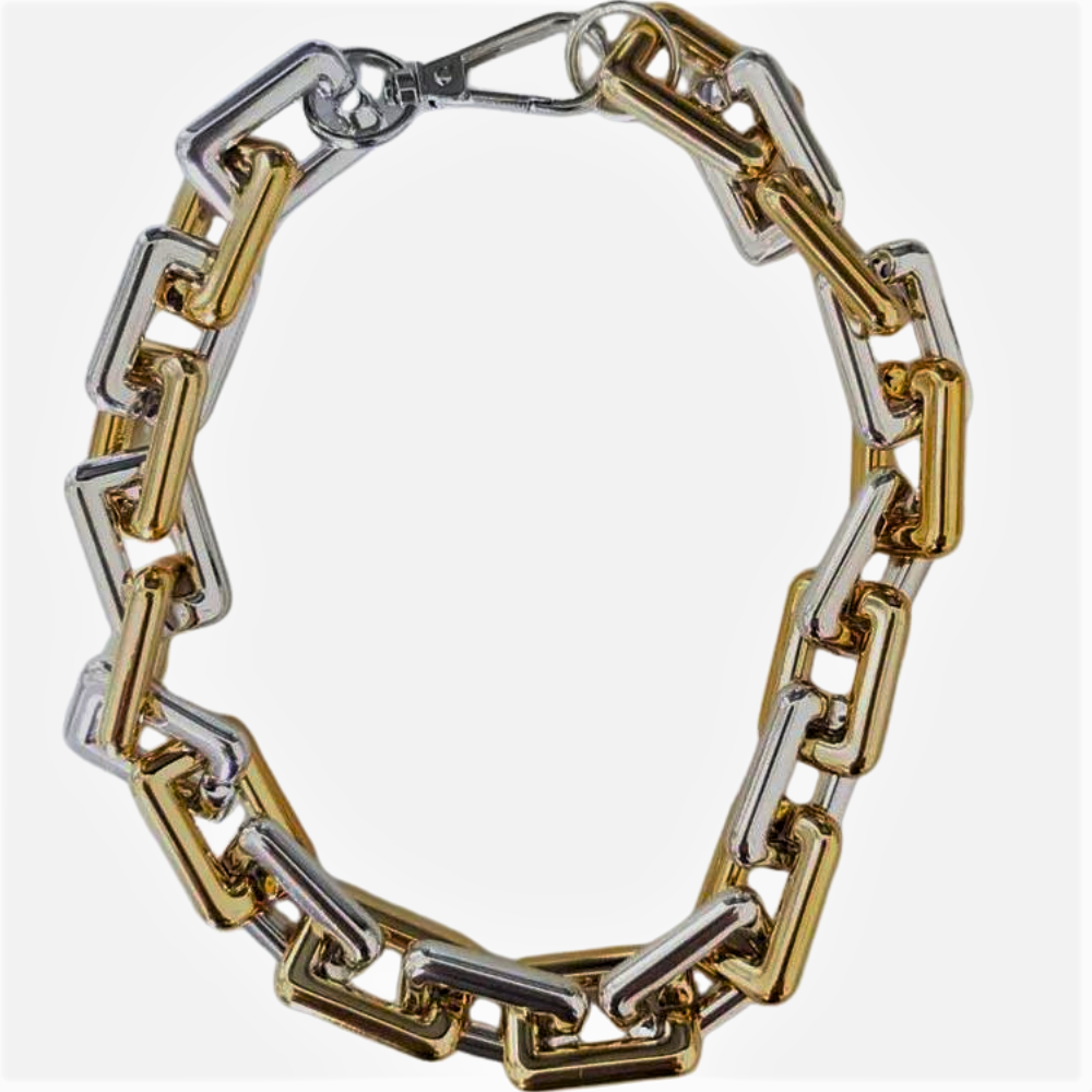 Collana "Rettangoli Luminosi": Eleganza e Audacia per un Look Inconfondibile