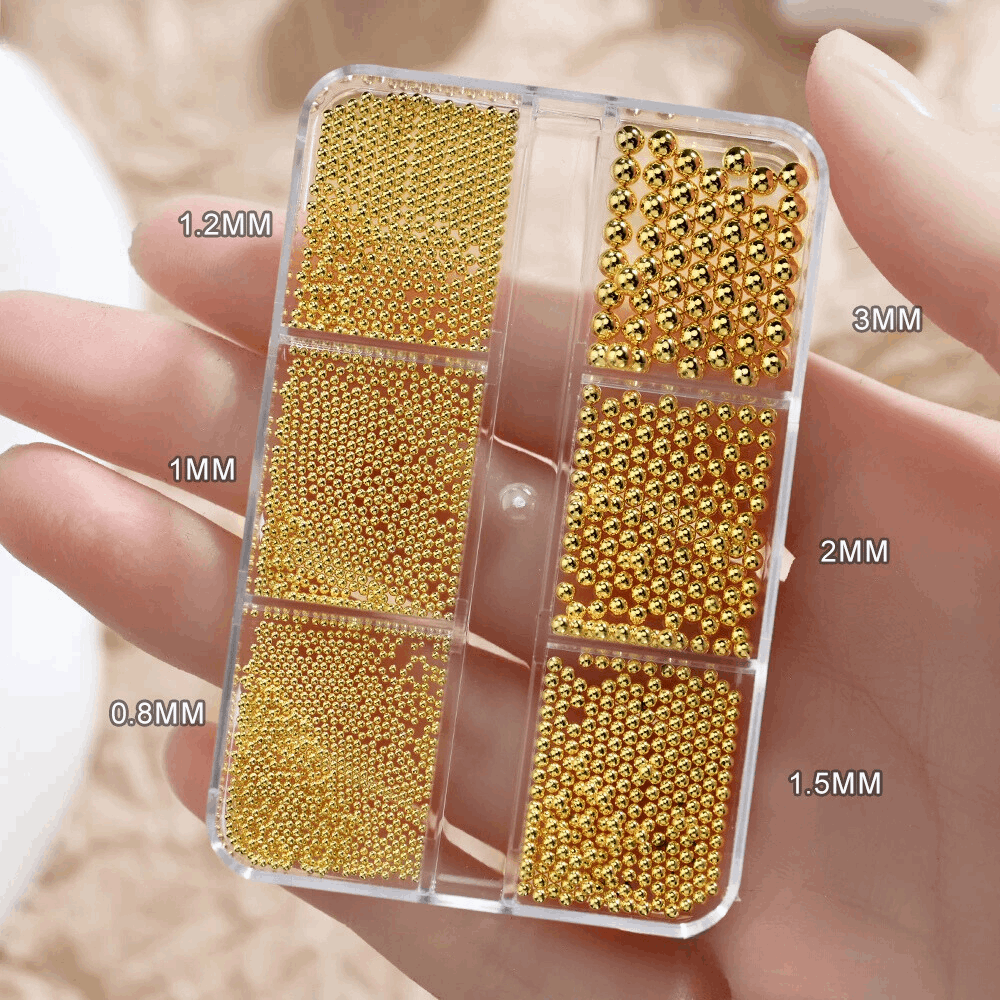 Set di Micro Sfere in Acciaio Placcato: Eleganza e Creatività per Nail Art Esclusive
