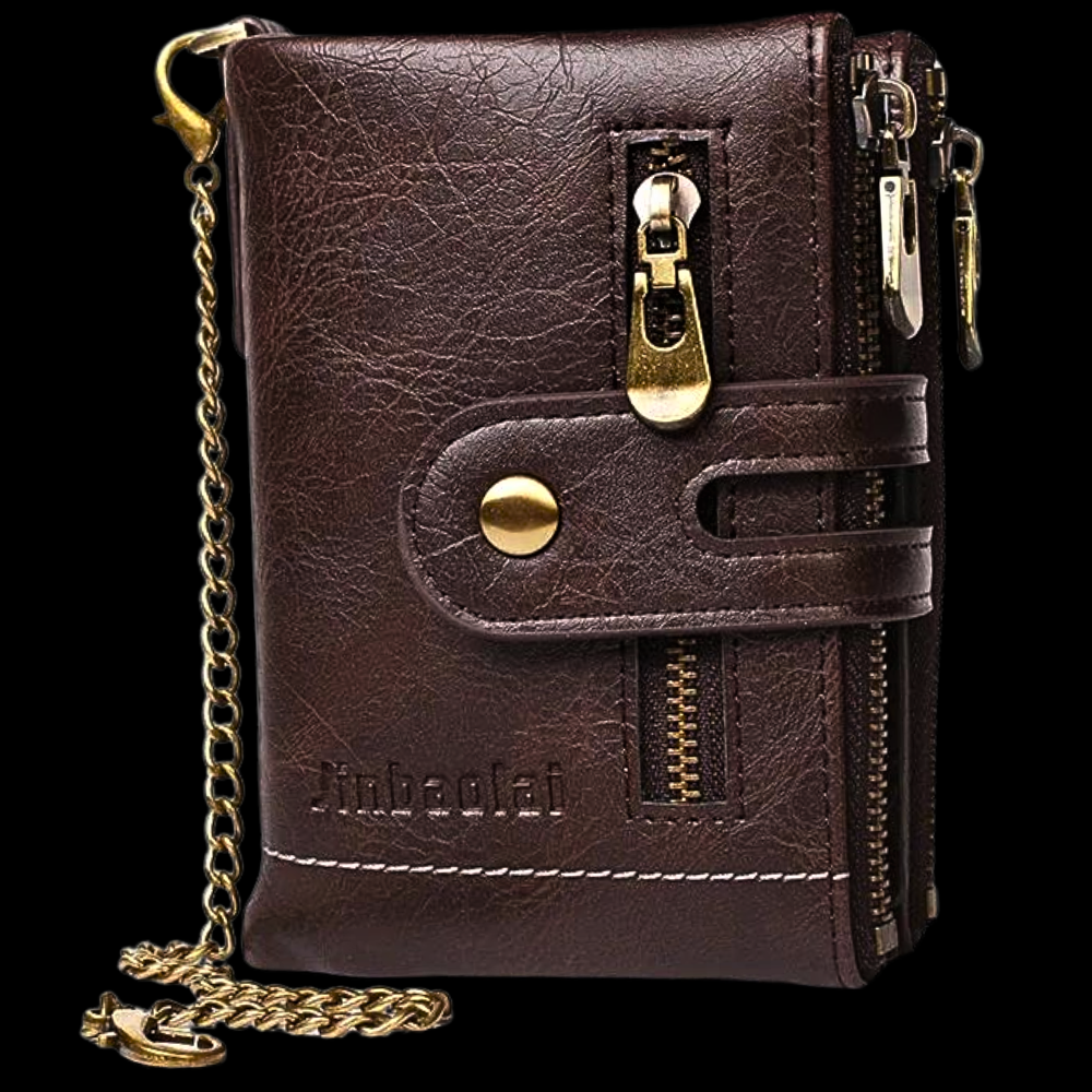 Mini Cartera Anti-Carterismo en Piel de Vaca Auténtica