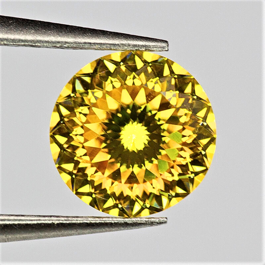 Moissanite Giallo Limone Taglio Brillante con 100 Faccette Certificata