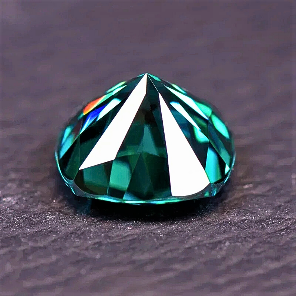 Moissanite Verde Smeraldo Taglio Cuscino Certificata