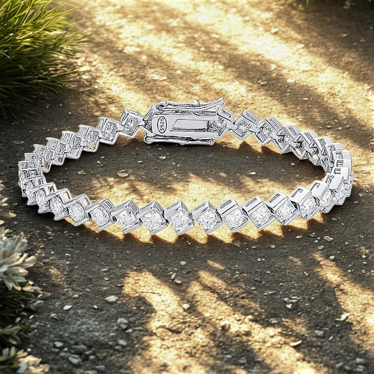 Bracciale Tennis a Rombi con Moissaniti